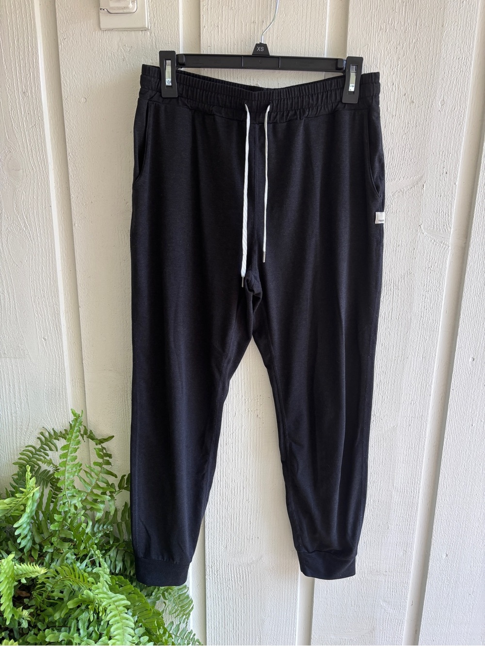 Vuori Black Performance Joggers with White Drawstring